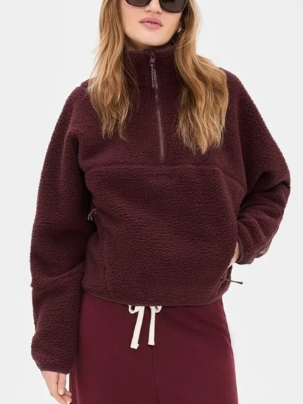Halfdays Pieper Fleece in Glazed Cherry size S